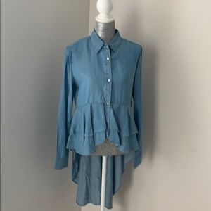 Zara denim blouse
